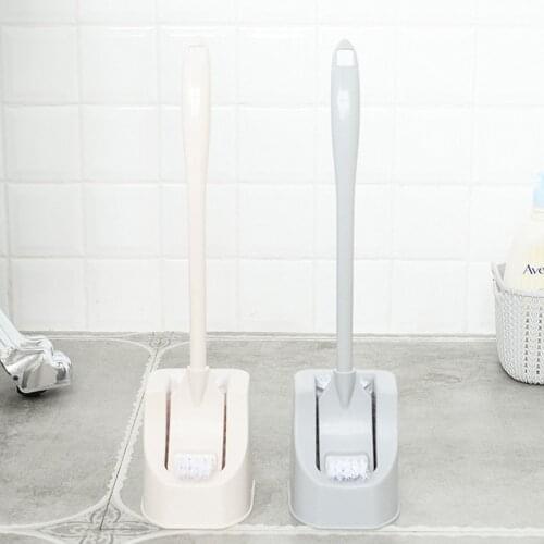 New Creative Home Cleaning Brush with Base Long Handle Double-Sided Bathroom Toilet Cleaning Brush Set Drop Shipping