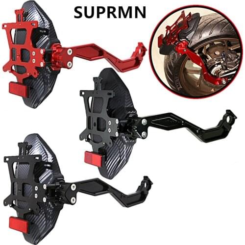Suitable for Honda CB650R CBR650R modified carbon fiber rear mudguard backing shift down rear license plate frame