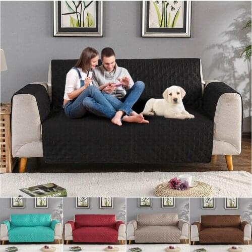 Waterproof Sectional Sofa Couch Cover Mat Set Chair Loveseat Double Seat Quilted Sofa Cover Protector Dog Pets Kids Anti-slip