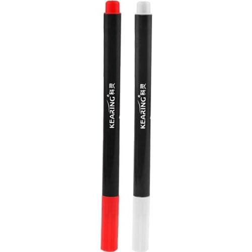 PPYY-2 Pcs Fabric Marker Pens Permanent Colors for DIY Textile Clothes T-Shirt Shoes - Red & White