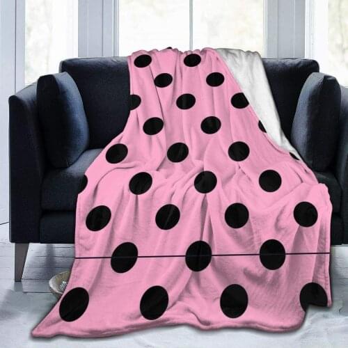Polka Dot Pink Throw Blankets Cozy Lightweight Decorative Blanket for Women Men and Kids