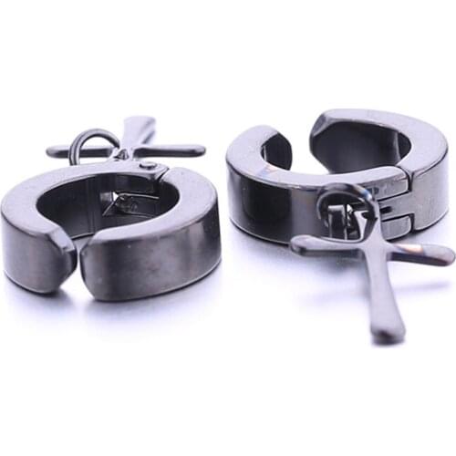 Cross Earring for Men Unisex Fashion Ear Cuff Clip on No Piercing for Women Earrings Cuff No Pierced no hole Earrings 1 Pair