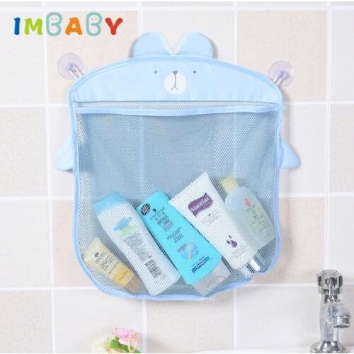 Cartoon Bath Toy Storage Bag Bathroom Haning Organizer For Toys Shampoo Cute Mesh Water Toy Storage Basket With Suction Cup