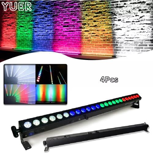4Pcs/Lot 24x4W LED RGBW 4in1 Led Wall Wash Light 3/6/24/28 Channels DMX512 Led Bar Wash Stage Light Music DJ Disco Party Wedding