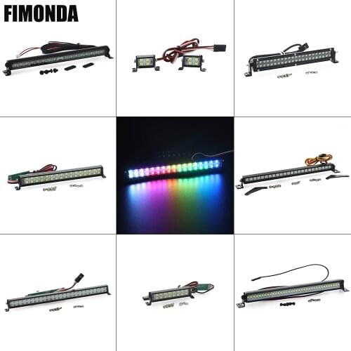 RC Car Roof LED Light Bar White/Coloured Lights Adjustable Mode for 1/10 Crawler Axial SCX10 Wraith Capra Traxxas TRX4 TRX6 CC01