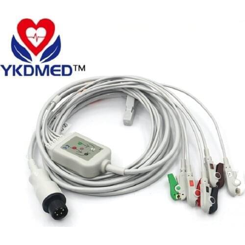 5pcs/Lot Generic One-Piece 6 Pin 5 Leads ECG Cable Clip AHA
