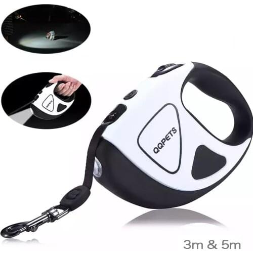 Pet Dog Retractable Leash With LED Shining 3m 5m Automatic Stretching Dog Hand Holding Dog Fiber Rope Pet Supplies Dog Leash