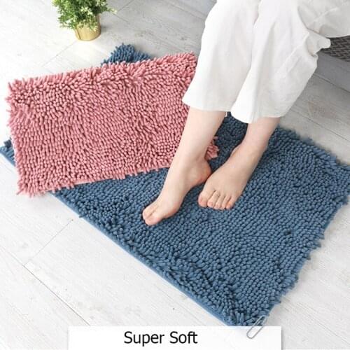 High Quality Thicken Bath Carpet Mat Chenille Bathroom Water Absorption Plush Floor Mats Entrance Doormat Non-slip Toilet Rug