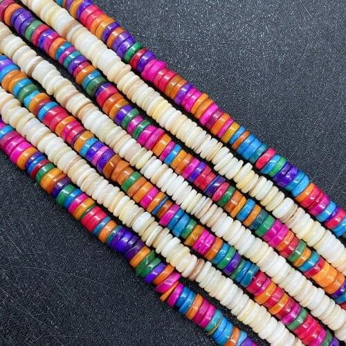 1 String Natural Shell Beads DIY Making Colorful Bracelet Necklace Earrings for Women Accessories Charms Jewelry Dyeing Beads