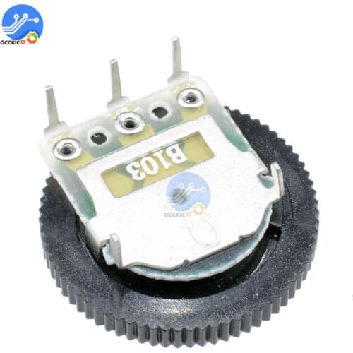 10PCS B103 10K Ohm 3-Pin Single Linear Dial Wheel Potentiometer 16MM x 2MM