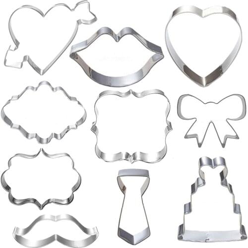 10Pcs Cookie Cutters DIY Pastry Wedding Rose Stamping Mold Rose Petal Sugar Craft Biscuit Cutters Chocolate Cake Decorating Tool