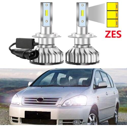 2Pcs Led Headlight Bulbs For Toyota Avensis Verso 2001-2009 High Low Beam Super Bright LED Headlamp ZES Chips