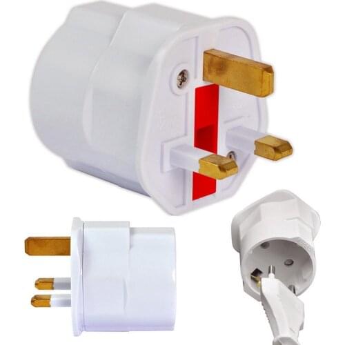 EU To UK 3 Pin Plug Adapter Power Supply Adapter Converter Ground Wire Standard Charger Plug