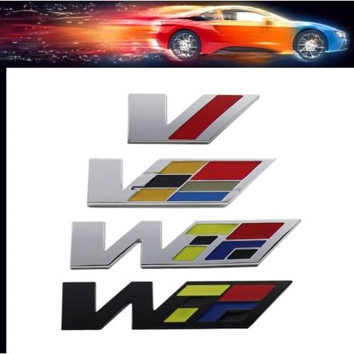3D Premium WTF V Logo car Engine Fender trunk Tail Rear Decal Emblem Badge Sticker for CTS SRX BLS STS SLS Seville Escalade XT5