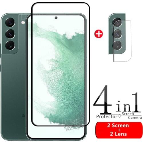 4-in-1 For Samsung Galaxy S21 Glass For Samsung S21 Plus Tempered Glass Full Cover HD Screen Protetor For Samsung S21 Lens Glass
