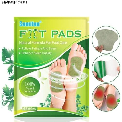 6pcs Wormwood Patch Foot Heel Joint Pain Relief Patches Relieve Stress Help Sleeping Body Detox Slim Plaster Pad Feet Care Tool