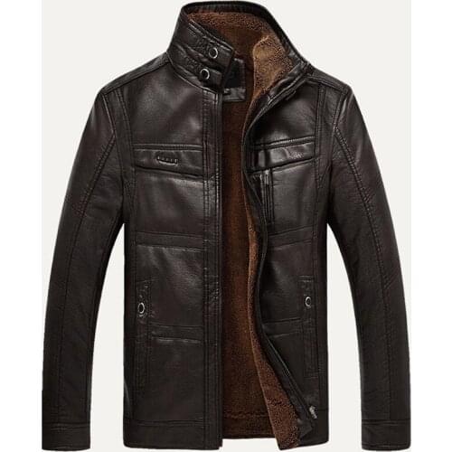 England Style Mens Fur Leather Jackets Streetwear Spring Warm Overcoats Male Plus Size XXXL Leather Fur Jackets Winter 2020 A502