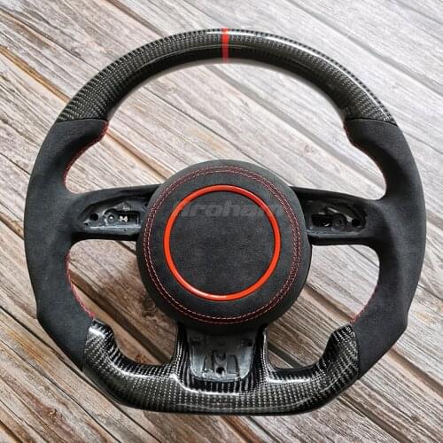 Customized Carbon Fiber Alcantarar Steering Wheel Assembly Automobile For Audi A1 2014 2015 201 2017 2018 2019 2020