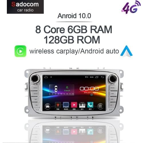 Carplay 8 inch DSP Android 10.0 6G+128GB Car DVD Player 4G LTE Navigation GPS Wifi Stereo Radio For Ford Focus 2 S-Max 2009-2011
