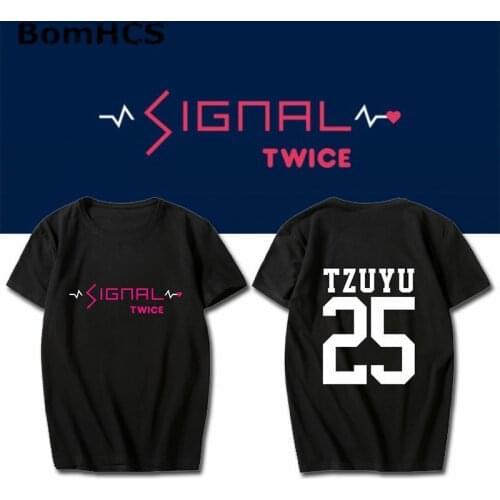 BomHCS Kpop TWICE Sana Mina JungYeon Tzuyu Cotton T-shirt 2ND TOUR Concert Stars Support Tee Shirt Short Sleeve Tops Summer