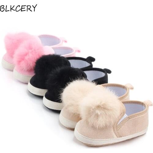 Brand New Fashion Baby Girl Shoes with Ball Newborn Soft Non-slip Bottom Footwear Toddler Crib Shoes Infant Solid First Walkers