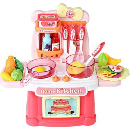Kids Kitchen Play Set Pretend Playing Toys With Light And Sound Effect For Children Multifunctional Kitchen Toy Set Odor-free