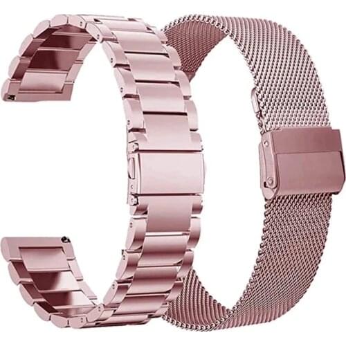 For Garmin Vivoactive 4 3 4S band milanese strap stainless steel wrist bracelet for Vivomove HR/Venu Sq/Forerunner 645 245 band