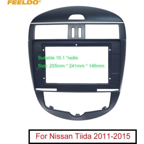 FEELDO Car Stereo Fascia Frame Adapter For Nissan Tiida (Auto AC)10.1" Big Screen 2Din Dash Fitting Panel Frame Kit