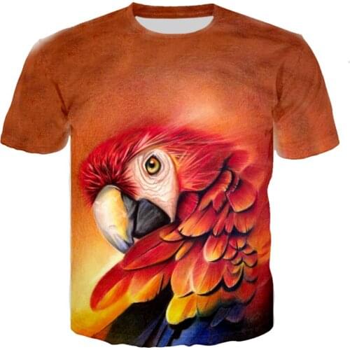 Parrot Peacock Bird Mens 3D Print tShirt Women Flamingos Floral Hawaiian Summer T-Shirt Short Sleeve Tees harajuku punk pop tops