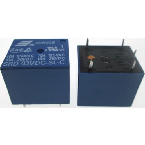HOT NEW 3V relay SRD-03VDC-SL-C SRD-03VDC SRD 03VDC-SL-C 3VDC 10A 250VAC T73 SONGLE DIP5