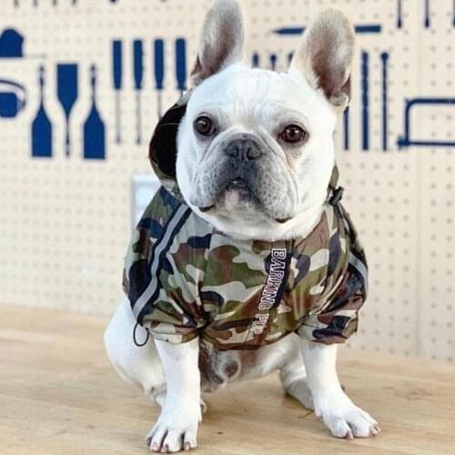 Camouflage Dog Raincoat Pet Dog Clothes for Large Dogs Bull Terrier Clothing French Bulldog Waterproof Jacket Pug Costume A36