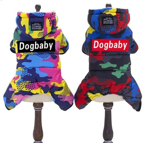 Winter Overalls Dogs Clothes Hoody Thicken Warm Jacket For Small Dogs Pet Clothing Chihuahua Camouflage Yorkie Cat Coat Jumpsuit