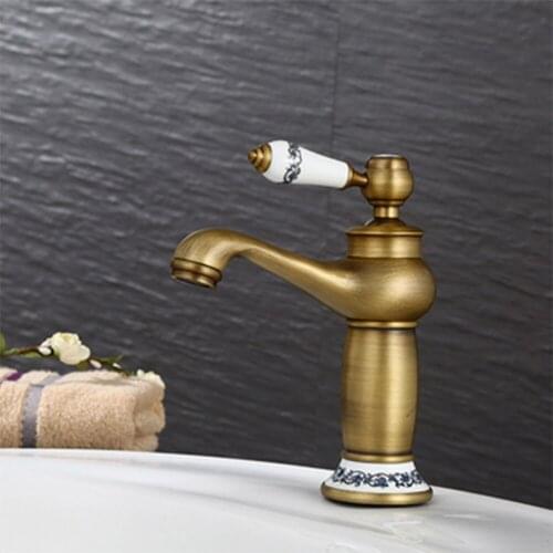 Copper antique faucet brushed hot and cold faucet kitchen above counter basin faucet