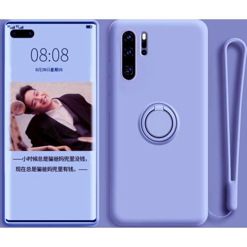Soft Silicone Case For Huawei P30 P20 P40 Mate 20X Pro Lite Honor 20 P30Pro P30Lite Phone Magnetic Covers With Ring Holder Stand