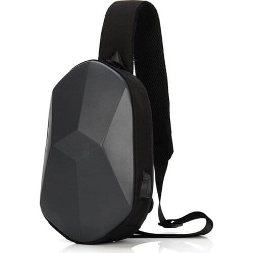 Chest Bag Men and Women Fashion Sports Running Hard Shell Waterproof Business USB Charging Messenger Sling Shoulder Bags