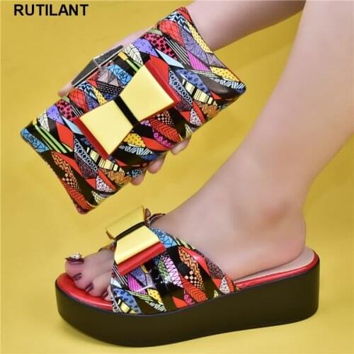 Latest Italian Designer Shoes and Bags Matching Set Nigerian Women Party Pumps Women Wedding Shoes Elegant Womens Platform Heels