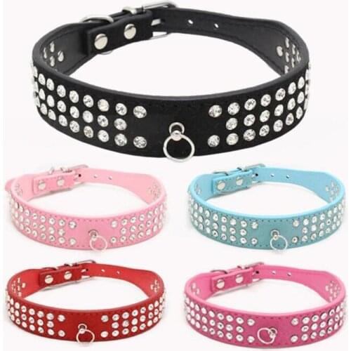 Pet Dog Cat Collar High Quality Small Dog Collar With Diamonds Puppy Collar Collar Dogs Supplies Necklace Small Dog 5 Colors