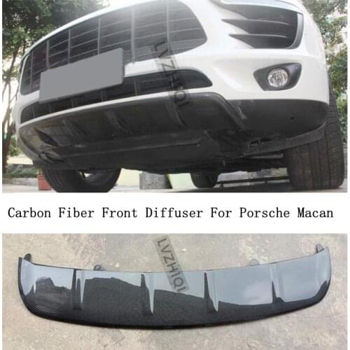 Carbon Fiber Front Lip Spoiler For Porsche Macan 2014 2015 2016 2017 2018 High Quality Bumper Diffuser Auto Modified Accessories