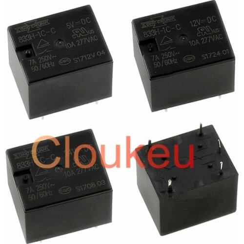 2Pcs Relay DIP5 833H-1C-C 5VDC 12VDC 24VDC 5V 12V 24V T73 7A