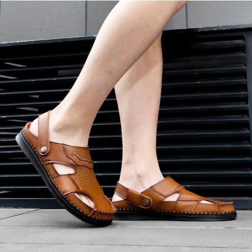 Sandalia Rasteira Sandalias Transpirables Cuero Hombre Sandale Ete Homme Men Fashion Sandals Summer Shoes Beach Rubber Sport