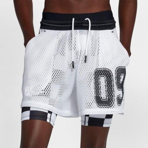 Summer streetwear shorts Men Casual Hip Hop Double layer Fashion Brand white shorts szorty meskie Mesh breathable short homme