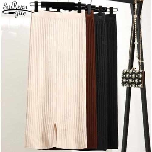 SURWENYUE Knitted Pencil Skirts