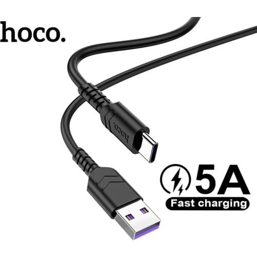 Hoco Fast Charge 5A TypeC USB Cable For Xiaomi Redmi Note 8 9 10 Phone Charging Wire Cord Anti-Bending Cable For Samsung S20 S21