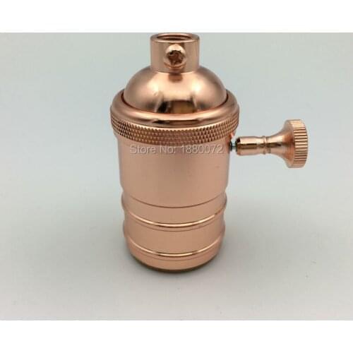 Vintage Industrial Copper Lamp Holder With switch E26 E27 Retro antique brass Edison lamp socket E26 E27