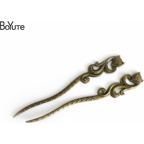 BoYuTe (30 Pieces/Lot) 104*16MM Wholesale Antique Bronze Plated Fox Alloy Bookmark Hair Stick Hairpin Findings Accessories
