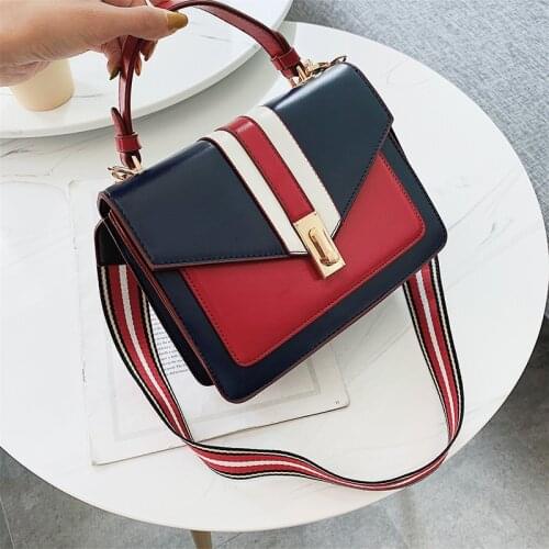 Dating womens shoulder bag shoulder strap high quality 2019 new stitching PU womens handbag shopping Messenger bags discount