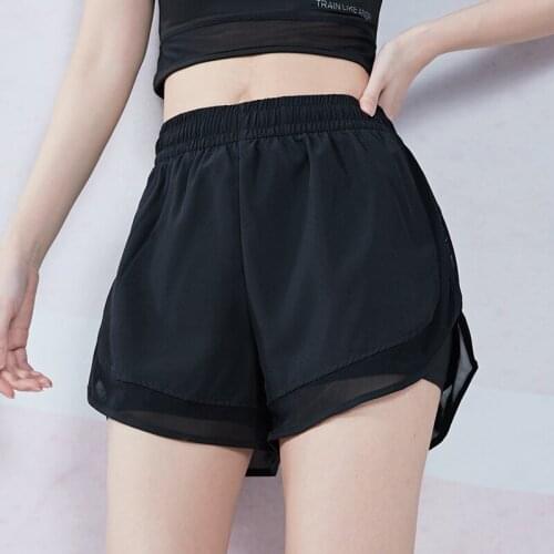 Women Workout Running Shorts Mesh Spliced 2 in 1 Sports Shorts Yoga Training Summer Femme Sportswear шорты женский