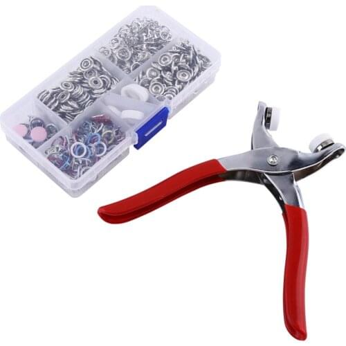 110pcs Mixed Colours Prong Ring Press Studs Snap Fasteners with Pliers DIY Craft Hand Tools Home Use