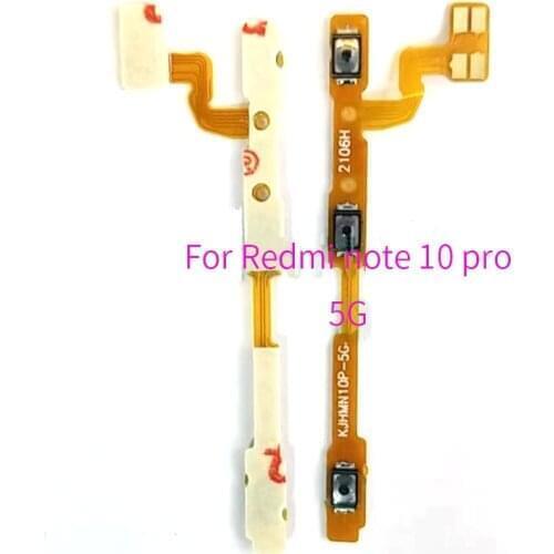 20PCS For Xiaomi Redmi Note 10 Pro 5G Swith Power On Off Volume Side Button Key Flex Cable