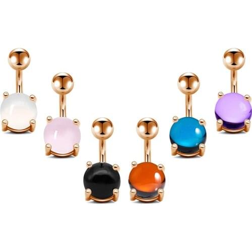 6pcs Belly Button Rings 14G Stainless Steel Belly Rings for Women Girls 6mm Navel Barbell Piercing Jewelry